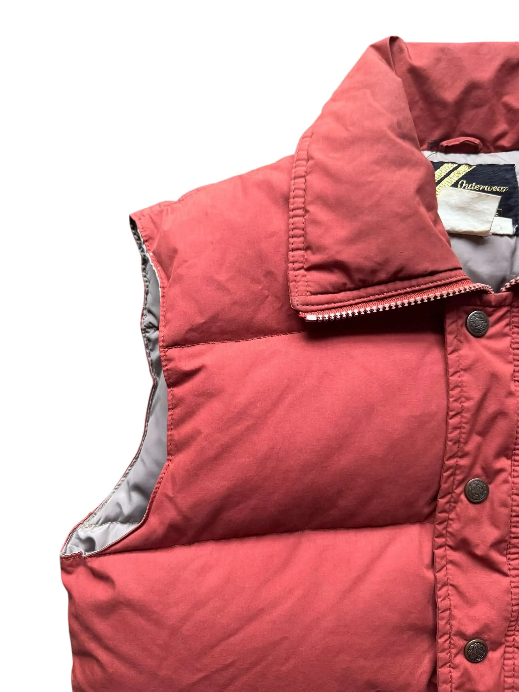 1970s Sears Burnt Orange Puffer Vest L