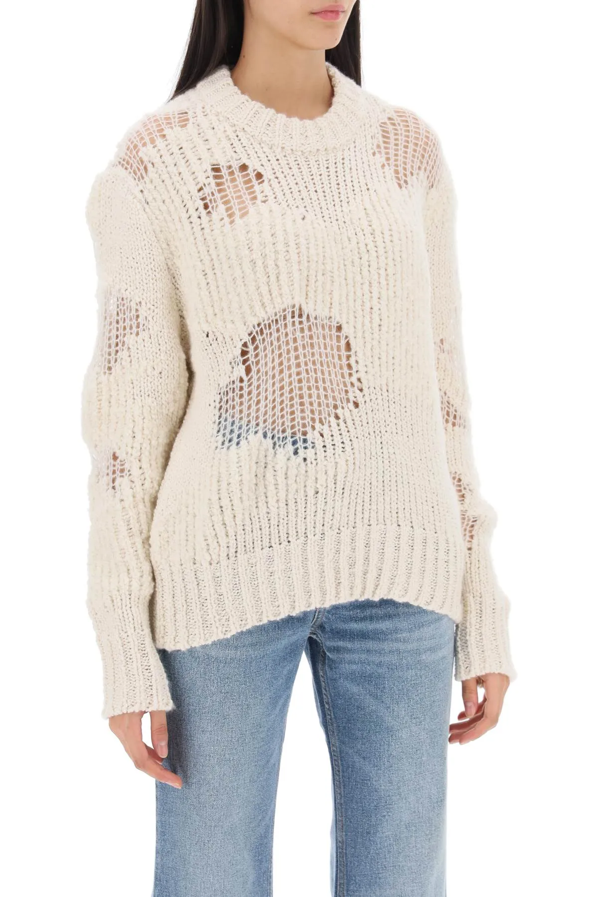 Chloe' mixed-stitch knit sweater