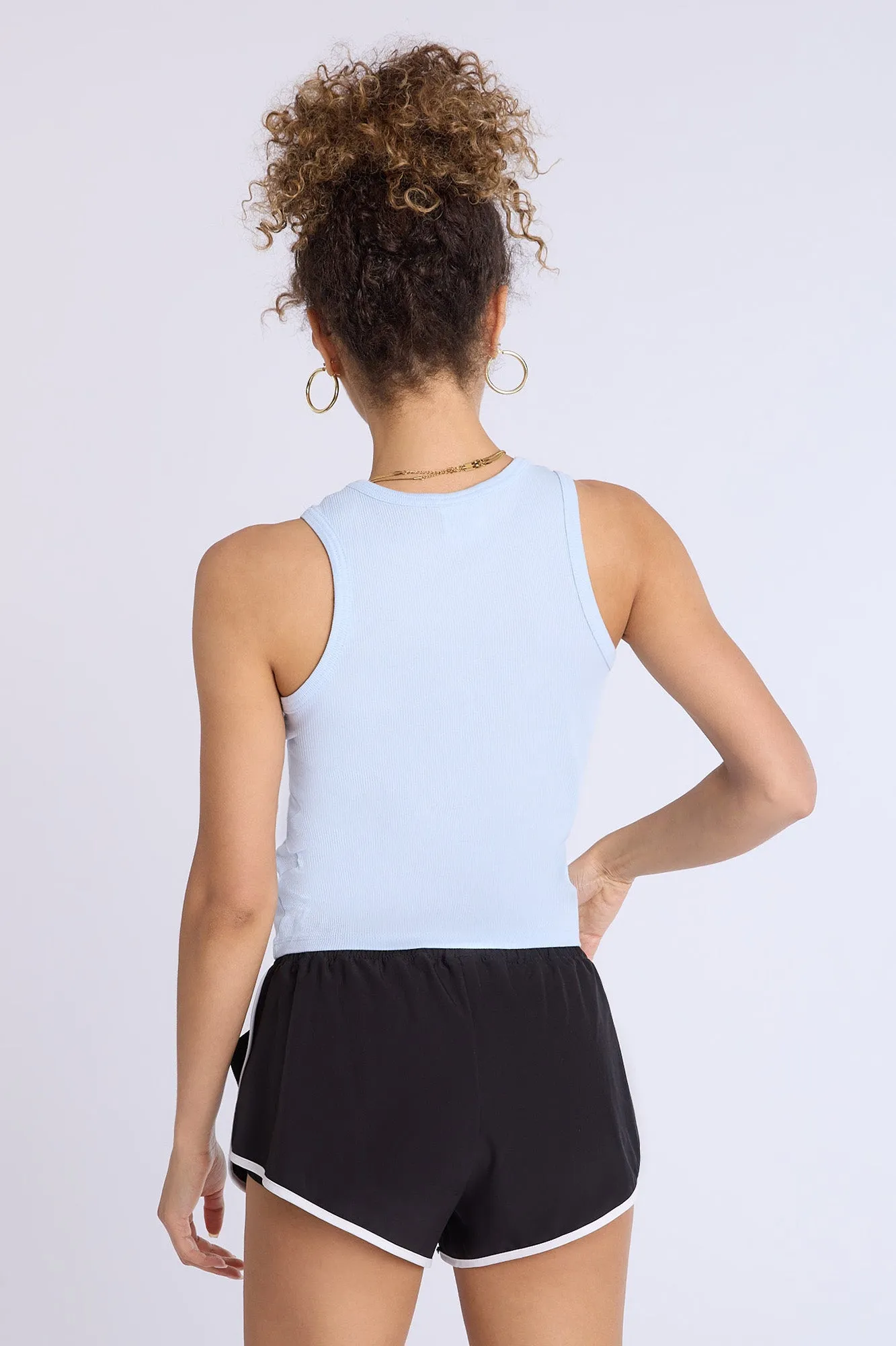 Cinnamoroll Embroidered Ribbed High Neck Tank Top