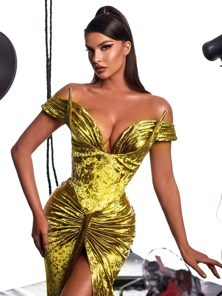 Ginger Velvet Maxi Dress