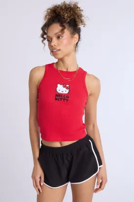 Hello Kitty Graphic Ribbed High Neck Tank Top Hello Kitty Graphic Ribbed High Neck Tank Top