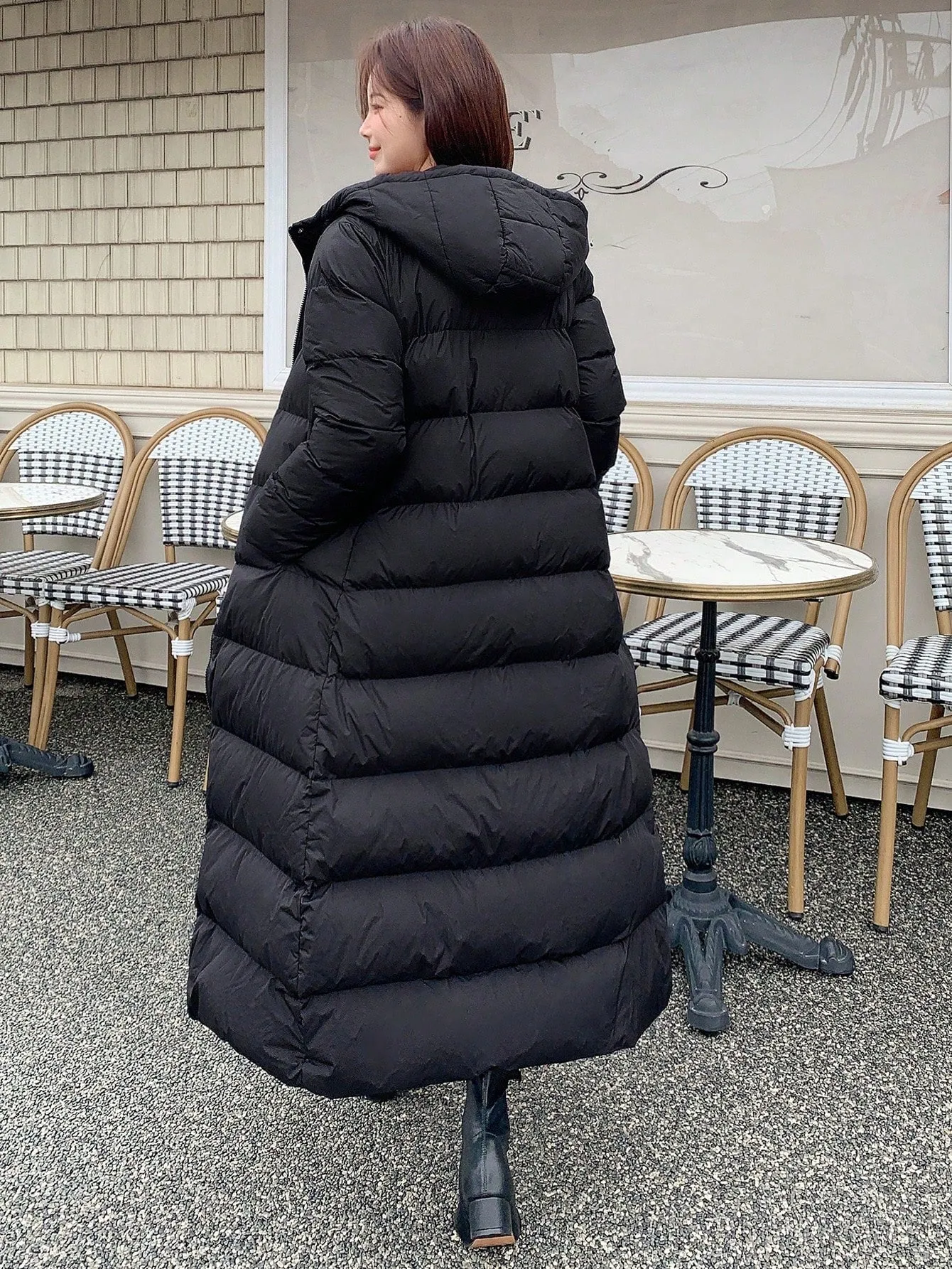 Hooded Padded Belted Puffer Coat Jacket