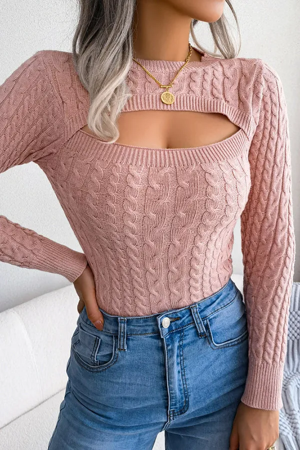Jessica Cutout Cable Knit Sweater