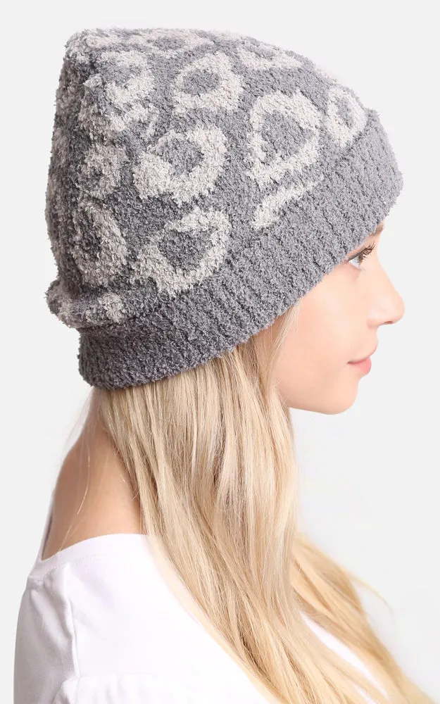 JH273 Leopard Print Luxury Soft Ribbed Beanie