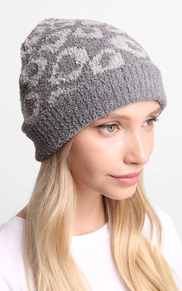 JH273 Leopard Print Luxury Soft Ribbed Beanie