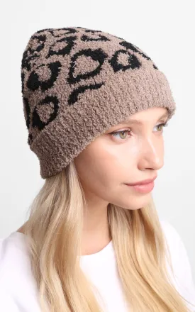 JH273 Leopard Print Luxury Soft Ribbed Beanie