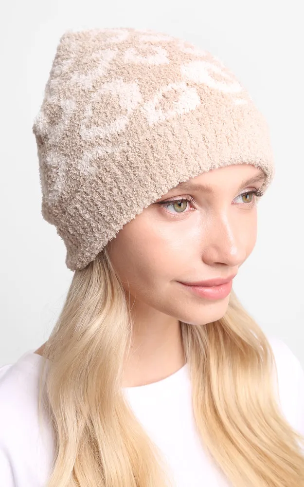 JH273 Leopard Print Luxury Soft Ribbed Beanie