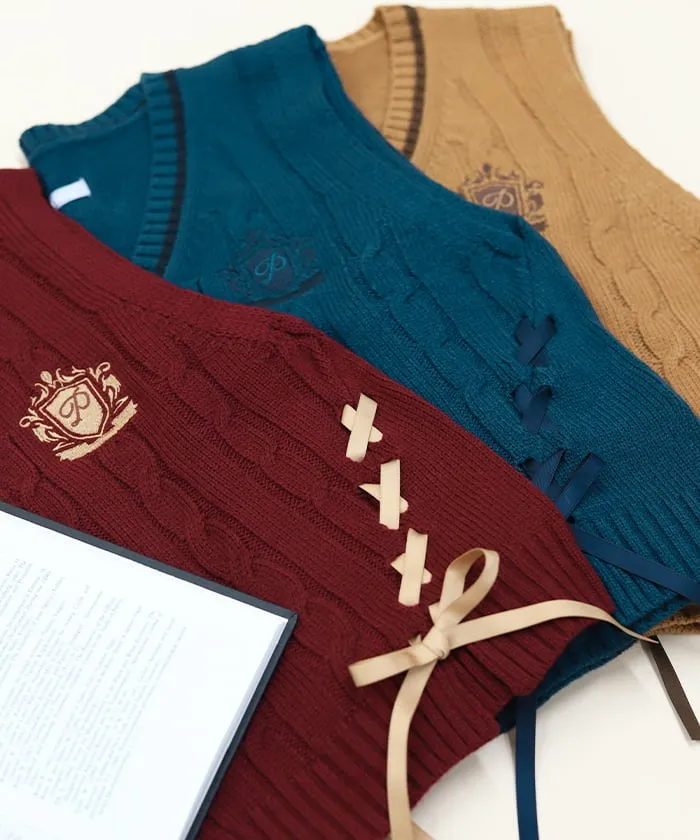 Lace-Up Knit Vest