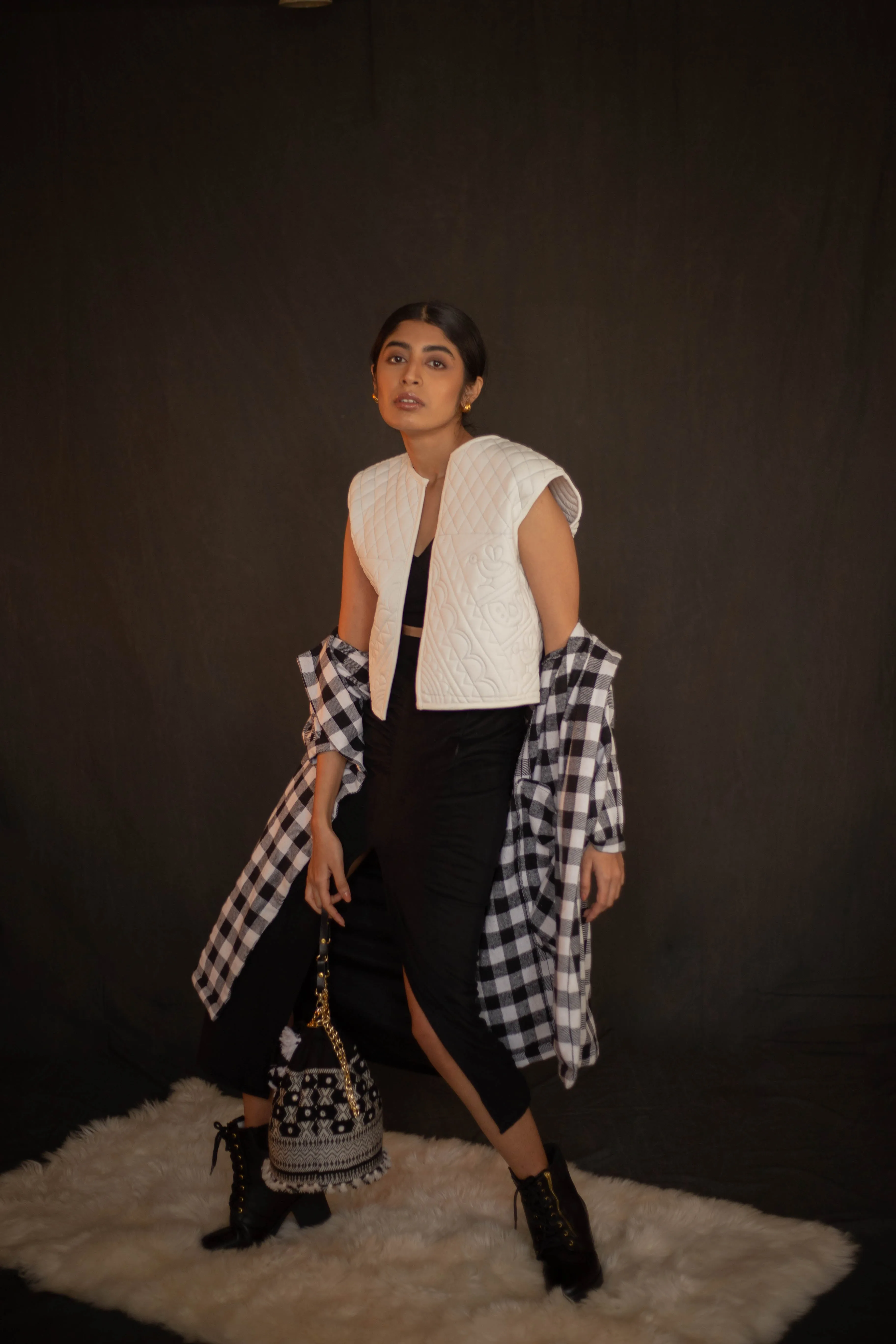 LIPPAN WHITE QUILTED JACKET