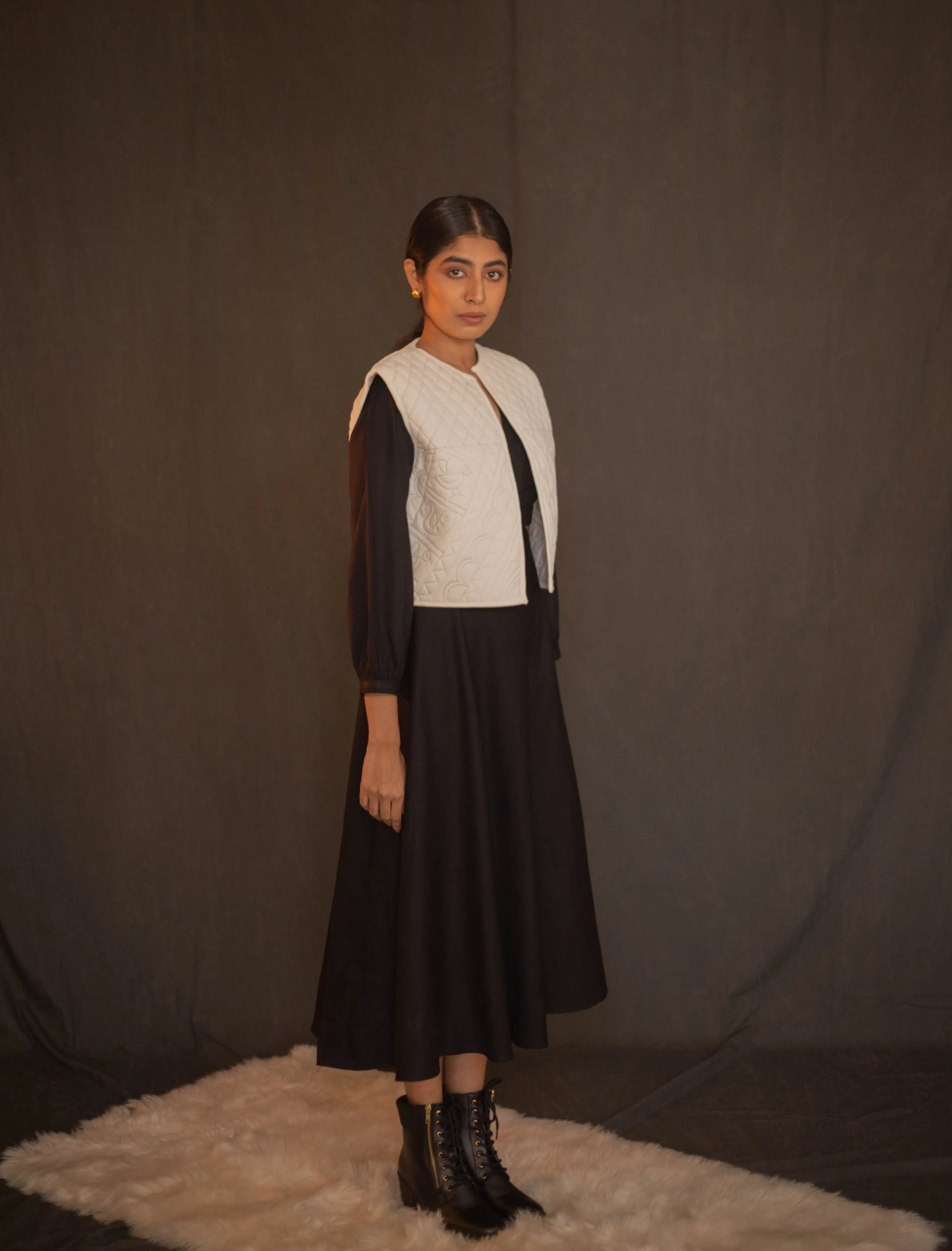 LIPPAN WHITE QUILTED JACKET