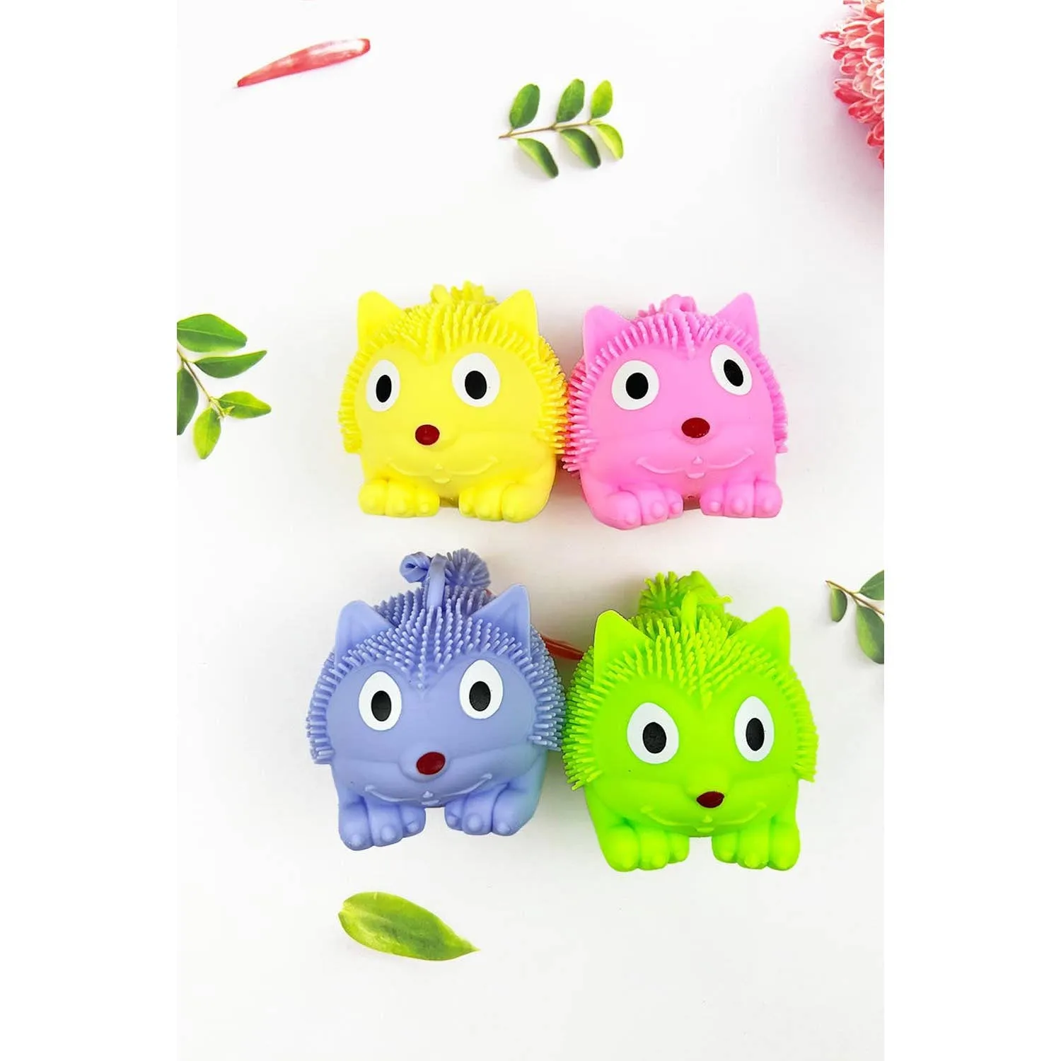 SOFT CUTE PUFFER FOX SQUISHY TOY OF ASSORTED PLAIN COLOR