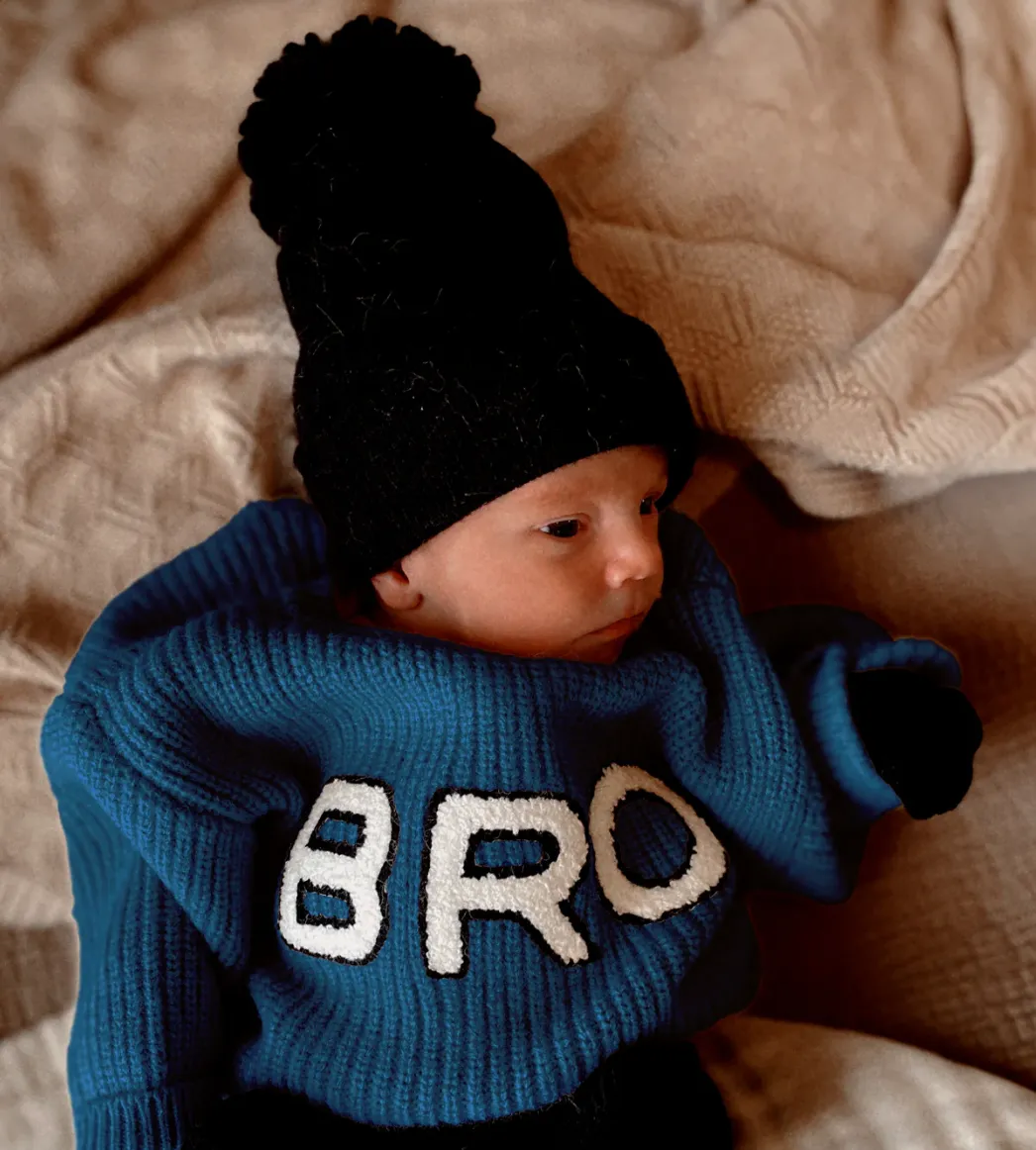 Spearmint LOVE - BRO Knit Sweater in Midnight Blue
