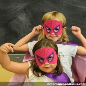 Super Pink Spider Superhero Cape and Mask - Superhero Cape and Mask Costume - Superhero Cape and Mask Birthday Party Favors