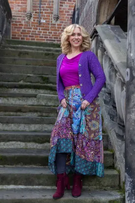 Tantaya cardigan - bright purple- made by Tantilly