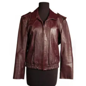 Vintage Purple Leather Bomber Jacket Unisex Casablanca Size 44