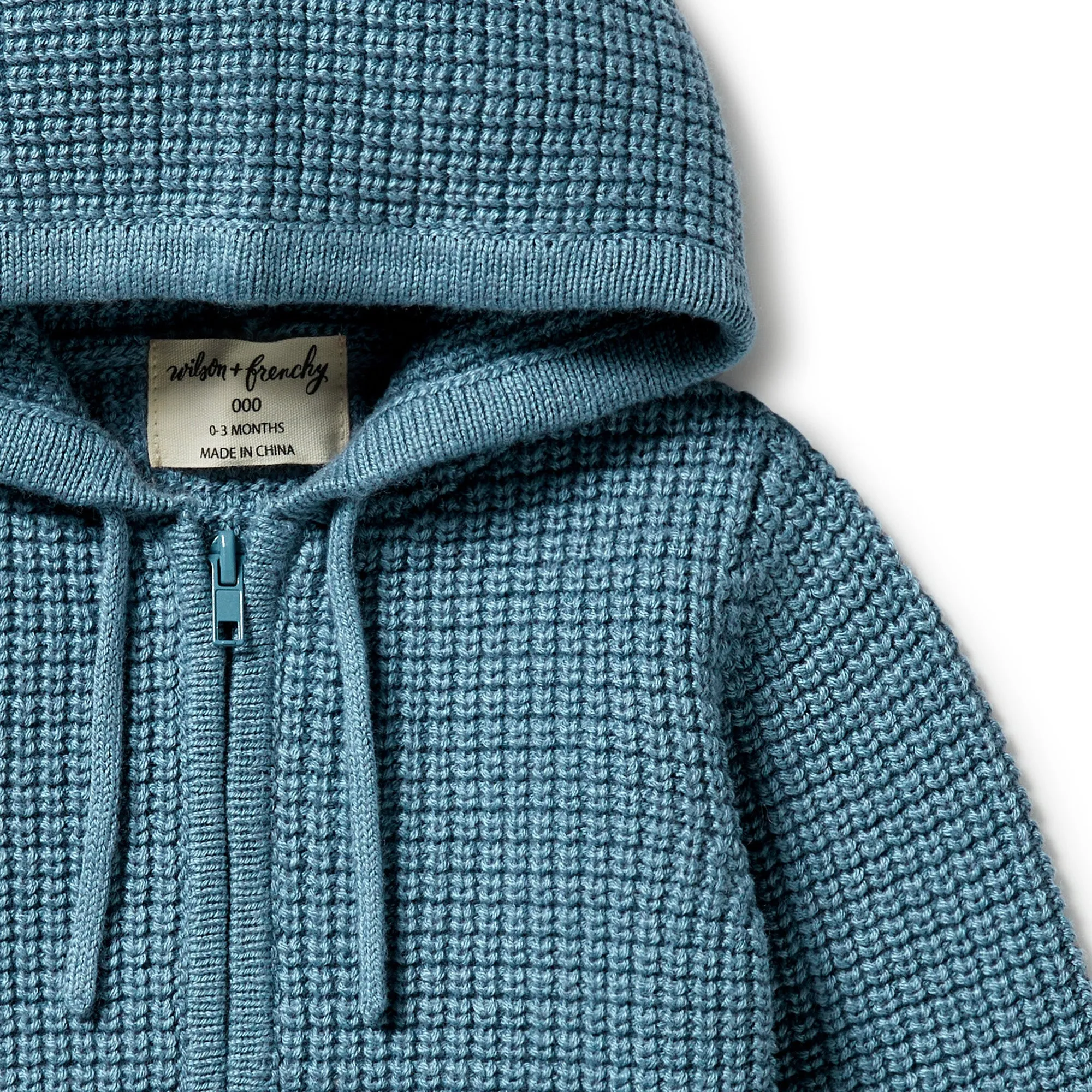 Wilson and Frenchy Knitted Zipped Jacket - Bluestone