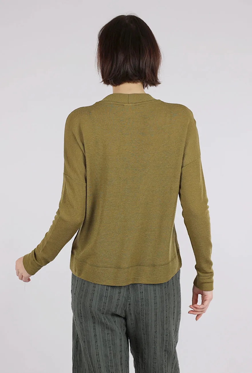Wool Box Cardigan, Moss