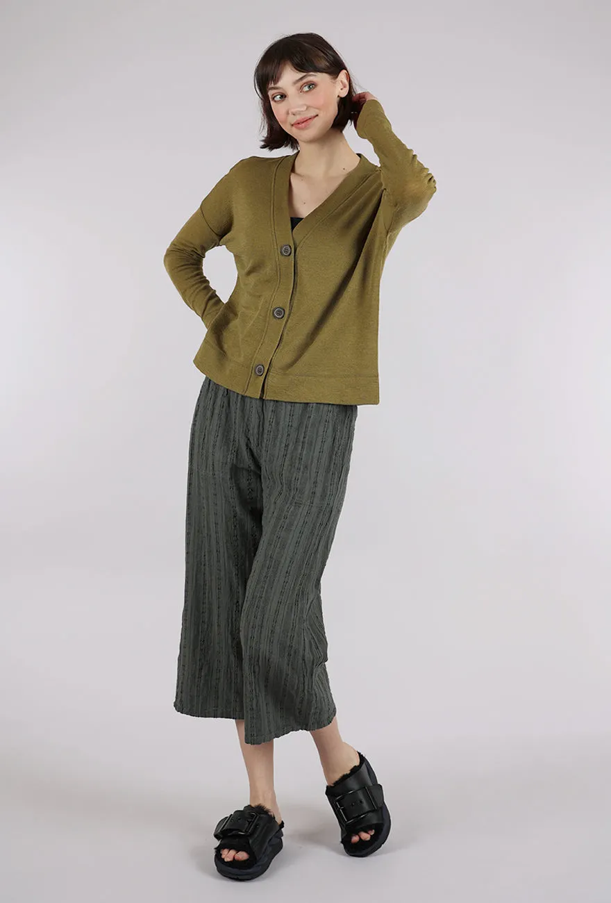 Wool Box Cardigan, Moss